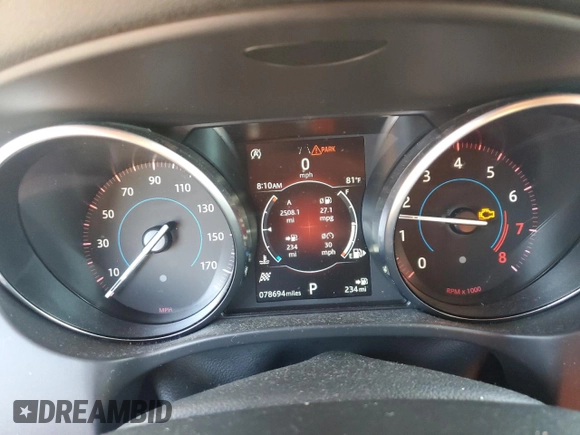 2018 Jaguar F-Pace 25t Premium with VIN SADCJ2FX4JA322196, listed as a Copart auction lot 55991655 with 78,694 mi miles and Salvage title. Bid and sale history available at DreamBid. Image 9.