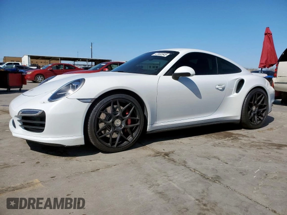 2014 Porsche 911 Turbo S with VIN WP0AD2A90ES167827, listed as a Copart auction lot 47832645 with 15,491 mi miles and Non Repairable. Bid and sale history available at DreamBid. Image 1.
