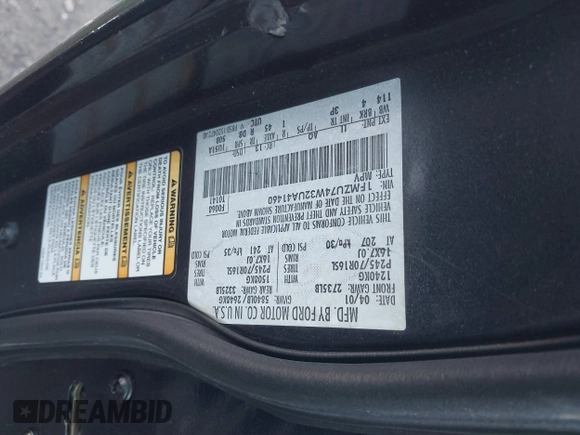 2002 Ford Explorer Eddie Bauer with VIN 1FMZU74W32UA41460, listed as a IAAI auction lot 41425891 with Not Provided miles and . Bid and sale history available at DreamBid. Image 9.