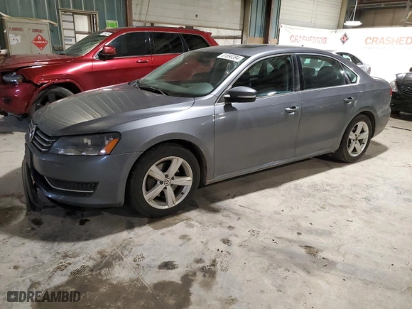 2013 Volkswagen Passat SE w/Sunroof with VIN 1VWBH7A3XDC023337, listed as a Copart auction lot 81890394 with 259,484 mi miles and Salvage Title. Bid and sale history available at carsss.com. Image 1.