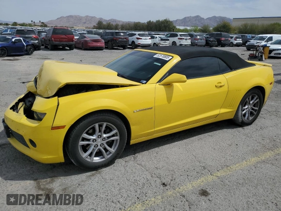 2014 Chevrolet Camaro LT with VIN 2G1FB3D39E9193829, listed as a Copart auction lot 52570805 with 95,486 mi miles and Salvage title. Bid and sale history available at DreamBid. Image 1.