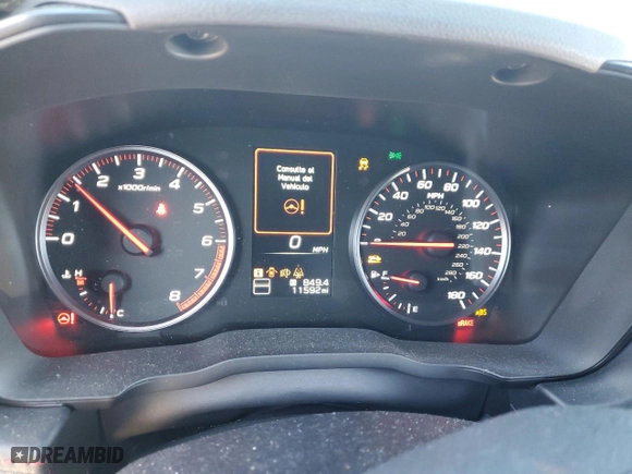 2022 Subaru WRX Limited with VIN JF1VBAL65N9024678, listed as a Copart auction lot 86005354 with 11,592 mi miles and Salvage Title. Bid and sale history available at carsss.com. Image 9.
