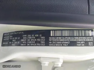 2018 Jeep Renegade Sport with VIN ZACCJBAB1JPH94427, listed as a IAAI auction lot 41900517 with 37,968 mi miles. Bid and sale history available at carsss.com. Image 9.
