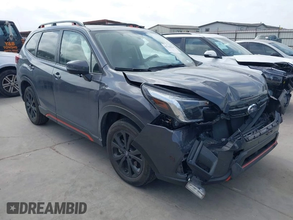 2024 Subaru Forester Sport with VIN JF2SKAGC2RH493091, listed as a IAAI auction lot 41750439 with 10,522 mi miles. Bid and sale history available at carsss.com. Image 1.