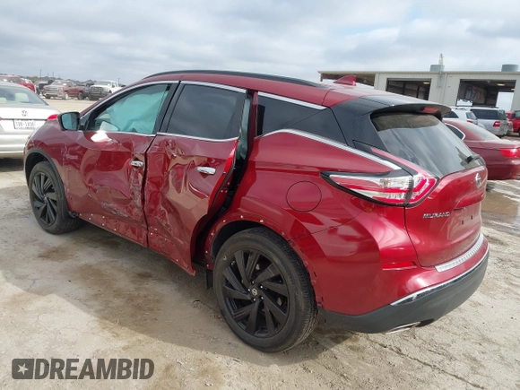 2017 Nissan Murano SV with VIN 5N1AZ2MGXHN156862, listed as a IAAI auction lot 41761375 with 8,430 mi miles. Bid and sale history available at carsss.com. Image 3.