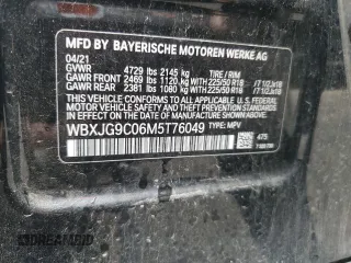 2021 BMW X1 xDrive28i z VIN WBXJG9C06M5T76049, wystawiony jako Copart lot #51816115 z przebiegiem 59 656 mil mil oraz Szkoda całkowita • Salvage title. Historia ofert i sprzedaży dostępna na DreamBid. Obrazek 16.