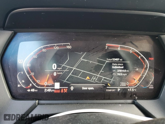 2020 BMW 2 Series 228i xDrive with VIN WBA73AK08L7F74933, listed as a Copart auction lot 43455985 with 37,814 mi miles and Salvage Title. Bid and sale history available at carsss.com. Image 9.