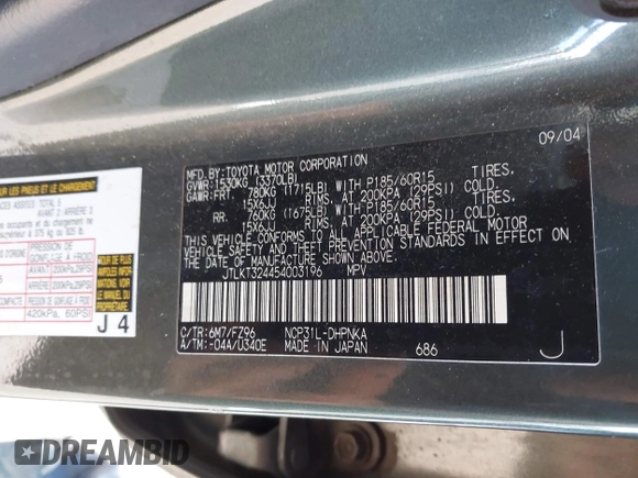 2005 Scion xB z VIN JTLKT324454003196, wystawiony jako IAAI lot #41627123 z przebiegiem 173 851 mil mil oraz . Historia ofert i sprzedaży dostępna na DreamBid. Obrazek 9.