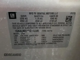 2013 Chevrolet Equinox LS with VIN 1GNALBEK9DZ112306, listed as a Copart auction lot 51608585 with 59,243 mi miles and Clean Title. Bid and sale history available at DreamBid. Image 15.