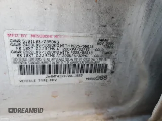 2007 Mitsubishi Outlander XLS z VIN JA4MT41XX7U011855, wystawiony jako Copart lot #89026105 z przebiegiem 254 849 mil mil oraz Szkoda całkowita • Salvage title. Historia ofert i sprzedaży dostępna na DreamBid. Obrazek 13.