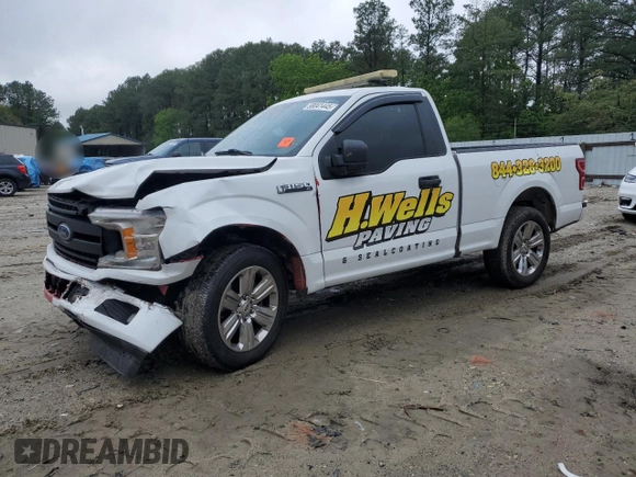 2018 Ford F-150 XL with VIN 1FTMF1C57JFB02794, listed as a Copart auction lot 58041445 with 279,074 mi miles and Salvage title. Bid and sale history available at DreamBid. Image 1.