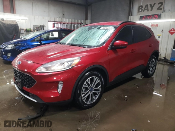 2021 Ford Escape SEL z VIN 1FMCU9H65MUA52054, wystawiony jako Copart lot #42013815 z przebiegiem 59 574 mil mil oraz Szkoda całkowita • Salvage title. Historia ofert i sprzedaży dostępna na DreamBid. Obrazek 1.