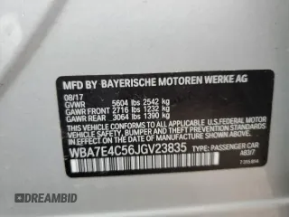 2018 BMW 7 Series 740i xDrive with VIN WBA7E4C56JGV23835, listed as a Copart auction lot 55254573 with 103,713 mi miles. Bid and sale history available at carsss.com. Image 12.