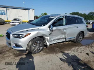 2019 Infiniti QX60 Luxe z VIN 5N1DL0MNXKC507368, wystawiony jako Copart lot #55771655 z przebiegiem 75 765 mil mil oraz Szkoda całkowita • Salvage title. Historia ofert i sprzedaży dostępna na DreamBid. Obrazek 1.
