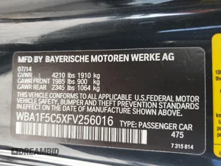 2015 BMW 2 Series 228i with VIN WBA1F5C5XFV256016, listed as a Copart auction lot 62587715 with 120,651 mi miles and Clean title. Bid and sale history available at DreamBid. Image 12.