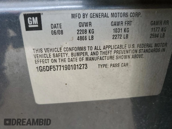 2009 Cadillac CTS RWD w/1SA with VIN 1G6DF577190101273, listed as a Copart auction lot 71158424 with 131,622 mi miles and Salvage Title. Bid and sale history available at carsss.com. Image 14.