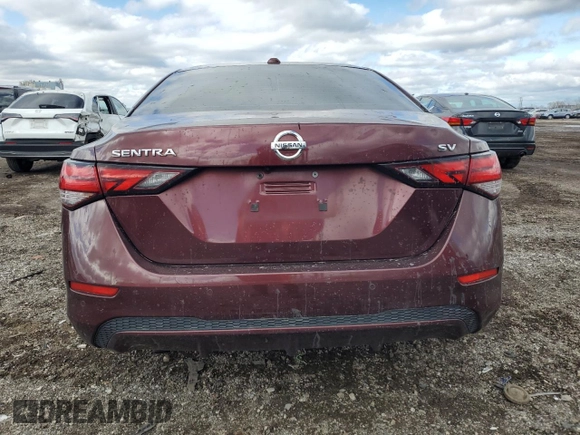 2020 Nissan Sentra SV with VIN 3N1AB8CV6LY238128, listed as a Copart auction lot 52024585 with 175,693 mi miles and Clean Title. Bid and sale history available at carsss.com. Image 6.