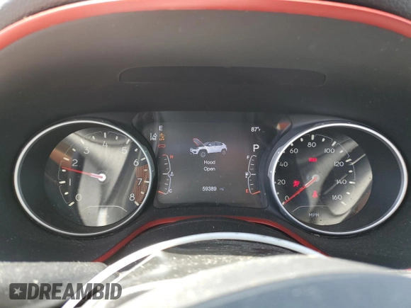 2018 Jeep Compass Trailhawk with VIN 3C4NJDDBXJT484835, listed as a Copart auction lot 61542415 with 59,389 mi miles and Salvage title. Bid and sale history available at DreamBid. Image 9.
