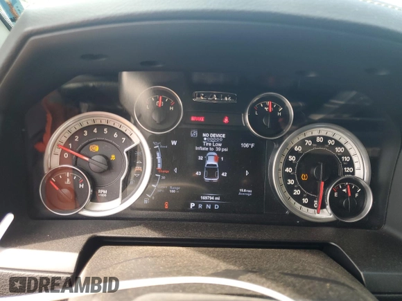 2015 Ram 1500 Sport with VIN 1C6RR6MT9FS614747, listed as a Copart auction lot 62767685 with 169,794 mi miles and Salvage title. Bid and sale history available at DreamBid. Image 9.