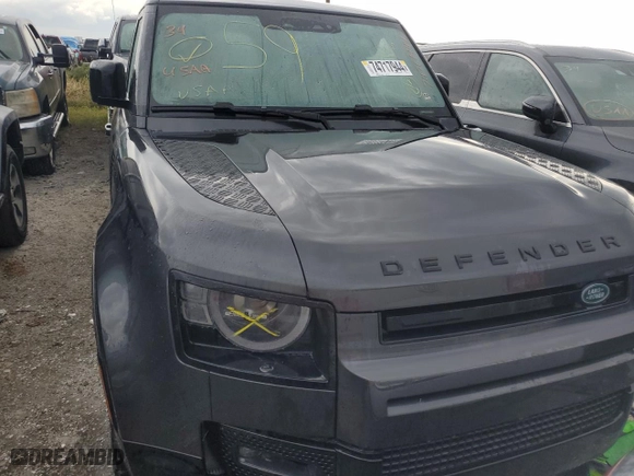 2023 Land Rover Defender V8 with VIN SALEWEEE0P2145245, listed as a Copart auction lot 74717944 with 0 mi miles and Non Repairable. Bid and sale history available at carsss.com. Image 5.