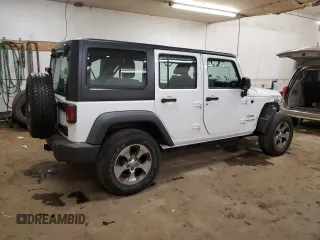 2018 Jeep Wrangler JK Unlimited Sport S with VIN 1C4BJWDG8JL828961, listed as a Copart auction lot 80446474 with 74,577 mi miles and Salvage Title. Bid and sale history available at carsss.com. Image 3.