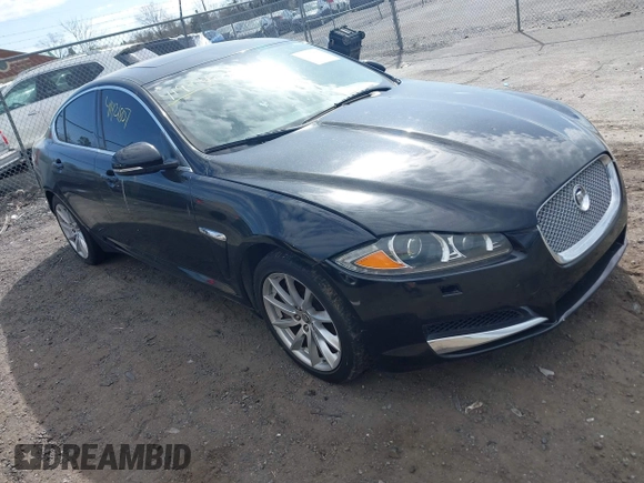 2013 Jaguar XF I4 RWD with VIN SAJWA0ES8DPS97356, listed as a IAAI auction lot 41921807 with 1 mi miles. Bid and sale history available at carsss.com. Image 1.