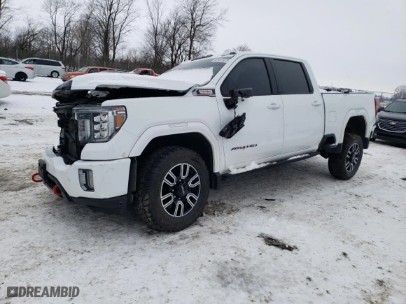 2021 GMC Sierra 2500HD AT4 with VIN 1GT49PEY4MF112141, listed as a Copart auction lot 88981925 with 95,803 mi miles and Salvage Title. Bid and sale history available at carsss.com. Image 1.