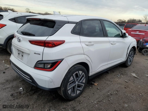 2023 Hyundai Kona Electric SEL with VIN KM8K33AG7PU186793, listed as a Copart auction lot 42733215 with 75,856 mi miles and Non Repairable. Bid and sale history available at carsss.com. Image 3.