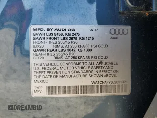 2018 Audi Q5 Prestige with VIN WA1CNAFY6J2031321, listed as a Copart auction lot 87086044 with 76,315 mi miles and Non repairable. Bid and sale history available at DreamBid. Image 13.