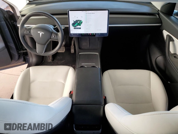 2021 Tesla Model Y Long Range with VIN 5YJYGDEEXMF151557, listed as a Copart auction lot 54936885 with 106,411 mi miles and Salvage Title. Bid and sale history available at DreamBid. Image 8.