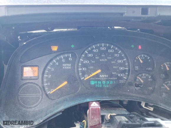 2001 Chevrolet Tahoe LS with VIN 1GNEK13T41R202324, listed as a Copart auction lot 49880325 with 208,165 mi miles and Clean Title. Bid and sale history available at carsss.com. Image 9.