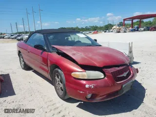 2000 Chrysler Sebring JXi with VIN 3C3EL55H4YT297057, listed as a IAAI auction lot 41848859 with 1 mi miles. Bid and sale history available at carsss.com. Image 1.