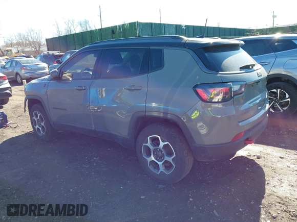 2022 Jeep Compass Trailhawk with VIN 3C4NJDDB4NT136213, listed as a IAAI auction lot 41689612 with 50,091 mi miles and . Bid and sale history available at DreamBid. Image 3.