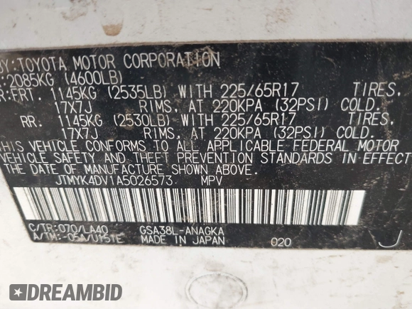 2010 Toyota RAV4 Limited с VIN JTMYK4DV1A5026573, выставлен на аукционе IAAI как лот 41296523 с пробегом 200 265 миль миль и . История ставок и продаж доступна на DreamBid. Изображение 9.