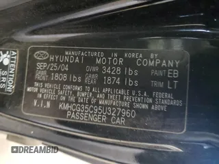 2005 Hyundai Accent GLS with VIN KMHCG35C95U327960, listed as a Copart auction lot 77151314 with 101,556 mi miles and Clean Title. Bid and sale history available at carsss.com. Image 12.