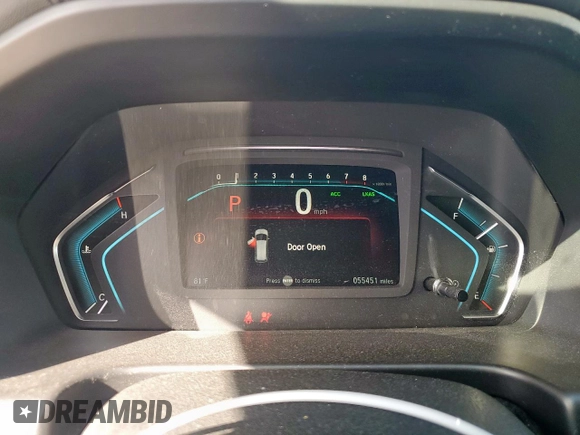 2018 Honda Odyssey EX-L with VIN 5FNRL6H76JB054750, listed as a Copart auction lot 49651795 with 55,451 mi miles and Salvage Title. Bid and sale history available at carsss.com. Image 9.