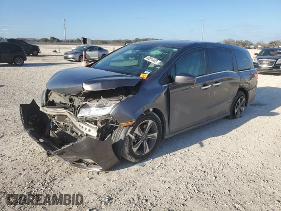 2019 Honda Odyssey Touring with VIN 5FNRL6H85KB022527, listed as a Copart auction lot 43851485 with 104,332 mi miles and Salvage Title. Bid and sale history available at carsss.com. Image 1.