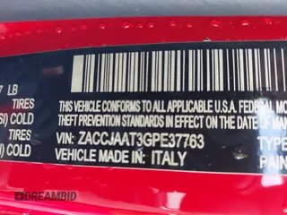2016 Jeep Renegade Sport with VIN ZACCJAAT3GPE37763, listed as a IAAI auction lot 39932800 with 135,820 mi miles and . Bid and sale history available at carsss.com. Image 9.