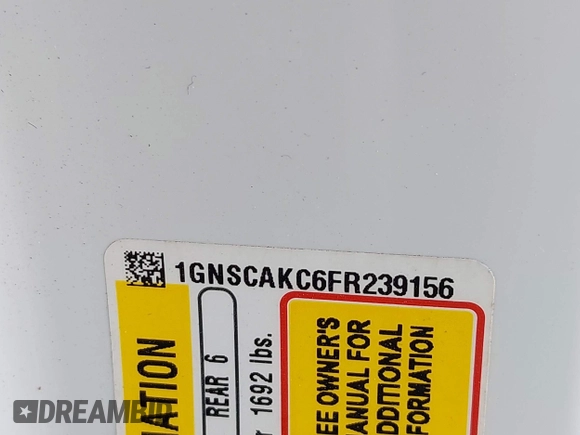 2015 Chevrolet Tahoe LS z VIN 1GNSCAKC6FR239156, wystawiony jako IAAI lot #42545513 z przebiegiem 117 863 mil mil oraz . Historia ofert i sprzedaży dostępna na DreamBid. Obrazek 9.