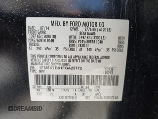 2015 Ford Explorer with VIN 1FM5K7B81FGA25772, listed as a IAAI auction lot 42048806 with 139,720 mi miles and . Bid and sale history available at DreamBid. Image 9.