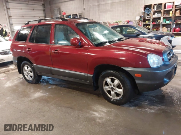 2005 Hyundai Santa Fe GLS with VIN KM8SC13D45U968781, listed as a IAAI auction lot 41736801 with 182,976 mi miles. Bid and sale history available at carsss.com. Image 1.