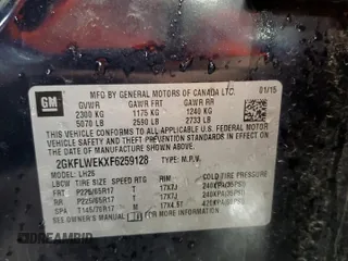2015 GMC Terrain SLE with VIN 2GKFLWEKXF6259128, listed as a Copart auction lot 51096925 with 82,547 mi miles and Salvage Title. Bid and sale history available at carsss.com. Image 15.