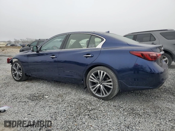 2021 Infiniti Q50 Sensory with VIN JN1EV7CP7MM703492, listed as a Copart auction lot 86268244 with 21,554 mi miles and Salvage title. Bid and sale history available at DreamBid. Image 2.