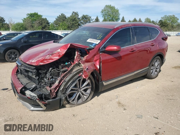 2022 Honda CR-V Touring with VIN 7FARW2H94NE031060, listed as a Copart auction lot 55884655 with 34,419 mi miles and Salvage title. Bid and sale history available at DreamBid. Image 1.