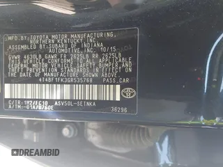 2016 Toyota Camry XLE with VIN 4T4BF1FK3GR535768, listed as a IAAI auction lot 41988698 with 157,452 mi miles. Bid and sale history available at carsss.com. Image 9.
