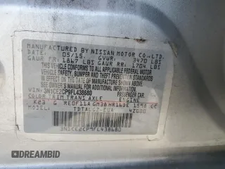 2015 Nissan Note SV with VIN 3N1CE2CP9FL438680, listed as a Copart auction lot 51595395 with 105,201 mi miles and Salvage Title. Bid and sale history available at DreamBid. Image 12.