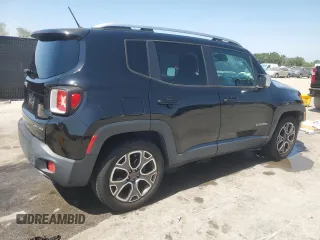 2017 Jeep Renegade Limited with VIN ZACCJADB2HPE38679, listed as a Copart auction lot 57443765 with 190,674 mi miles and Salvage title. Bid and sale history available at DreamBid. Image 3.