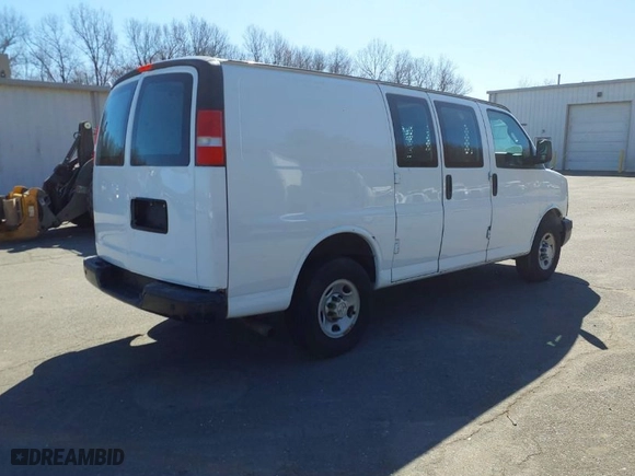 2017 Chevrolet Express Cargo Van with VIN 1GCWGAFF7H1111965, listed as a IAAI auction lot 41974494 with 89,994 mi miles. Bid and sale history available at carsss.com. Image 4.