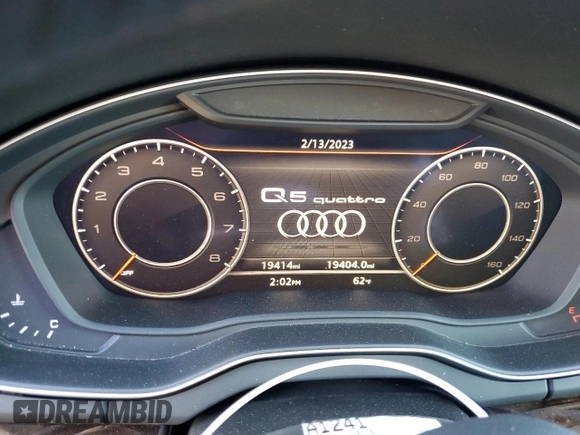 2020 Audi Q5 Premium Plus with VIN WA1BNAFY4L2037150, listed as a Copart auction lot 40912523 with 19,414 mi miles. Bid and sale history available at carsss.com. Image 9.