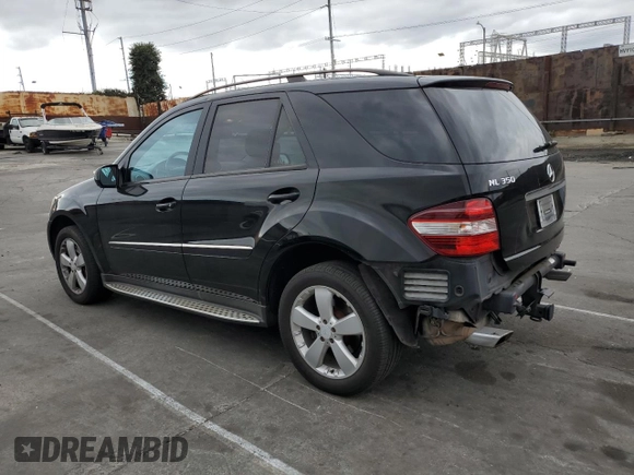 2009 Mercedes-Benz M 3.5L with VIN 4JGBB56E89A524440, listed as a Copart auction lot 43082805 with 185,084 mi miles and Salvage Title. Bid and sale history available at carsss.com. Image 2.
